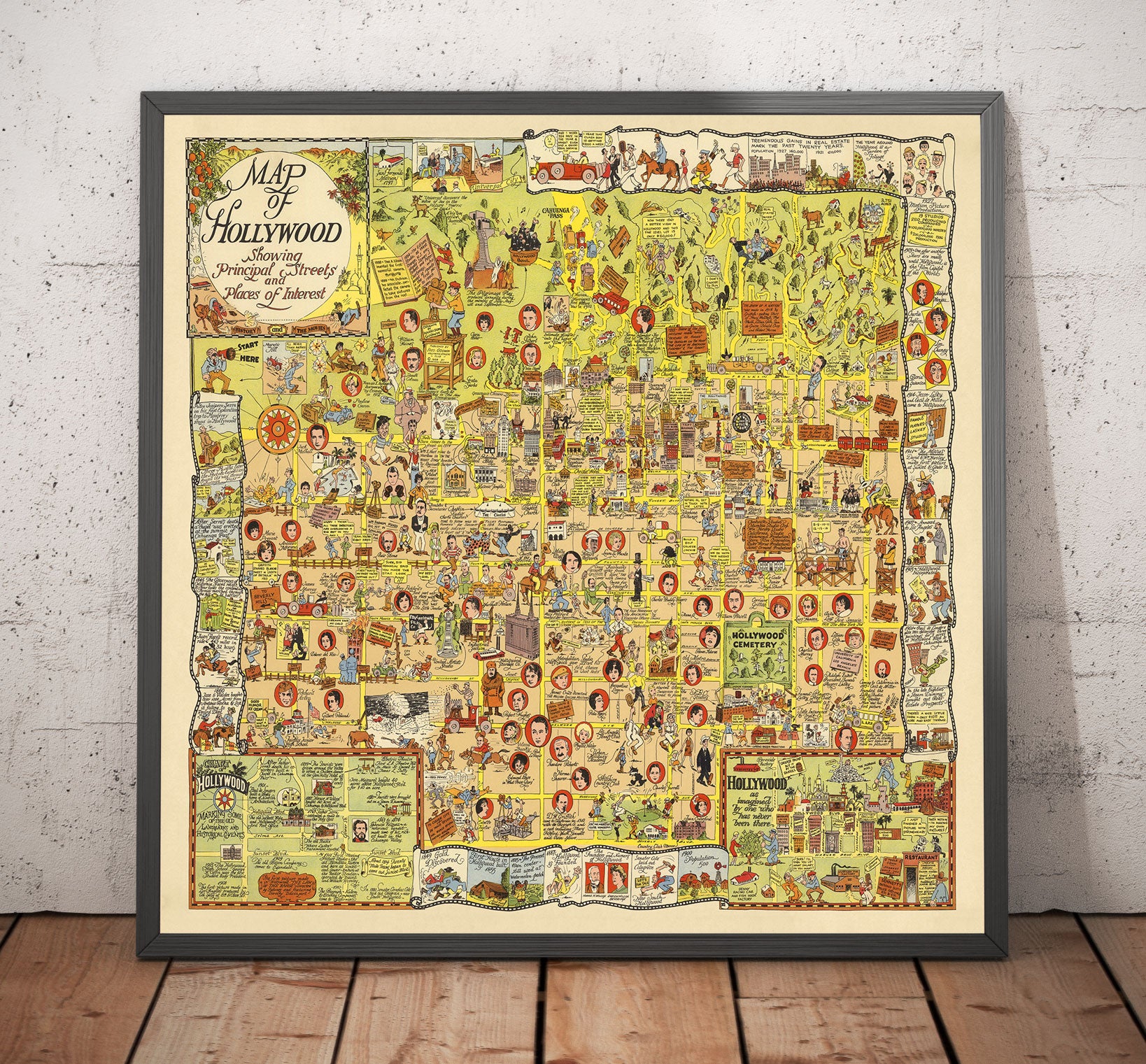 Alte Karte Des Goldenen Zeitalters Von Hollywood 1928 Von Harrison Go alte-karte-des-goldenen-zeitalters-von-hollywood-1928-von-harrison-go