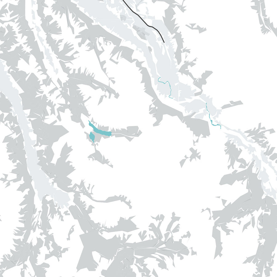 Mappa della città moderna di Anchorage, AK: Centro, Aeroporto, Porto, Montagne, Parchi 