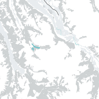 Plan de la ville moderne d'Anchorage, AK : centre-ville, aéroport, port, montagnes, parcs