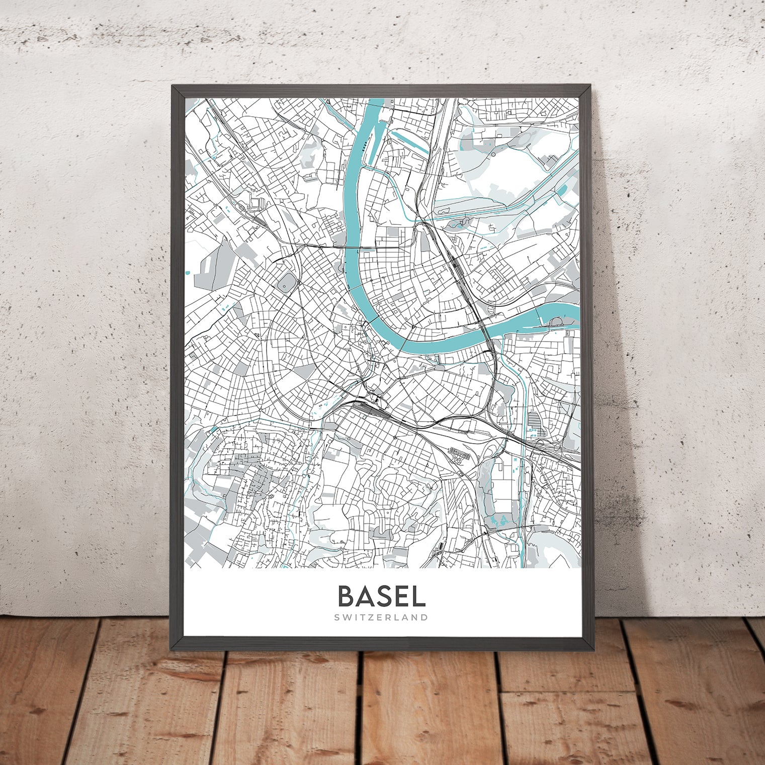 Modern City Map of Basel, Switzerland: Altstadt, Basel Cathedral, Zoo ...