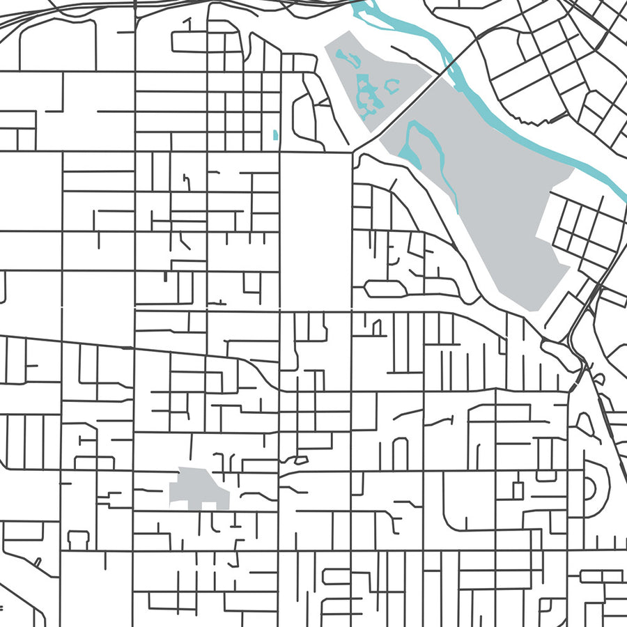 Modern City Map of Boise, ID: Downtown, Boise State University, Idaho State Capitol, Hyde Park, Boise River