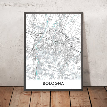 Modern City Map of Bologna, Italy: Piazza Maggiore, Basilica di San Petronio, Torre degli Asinelli, University District, Industrial Zone