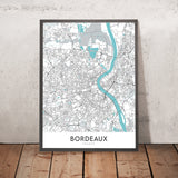 Moderne Stadtkarte von Bordeaux, Frankreich: Saint-Pierre, Kathedrale Saint-André, Grand Théâtre, Jardin Public, Pont de Pierre 