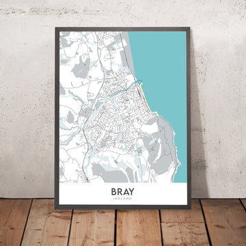 Mapa moderno de la ciudad de Bray, Irlanda: Bray Head, Bray Harbour, Reserva Natural de Bray Head, N11, R117 