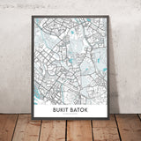 Mappa della città moderna di Bukit Batok, Singapore: Parco Naturale, Little Guilin, West Mall, Vecchia Fabbrica di Motori Ford, Memoriale 
