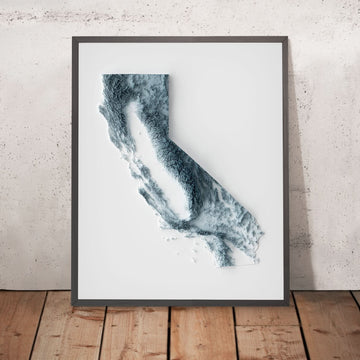 Kalifornien Topographische 3D-Reliefkarte 