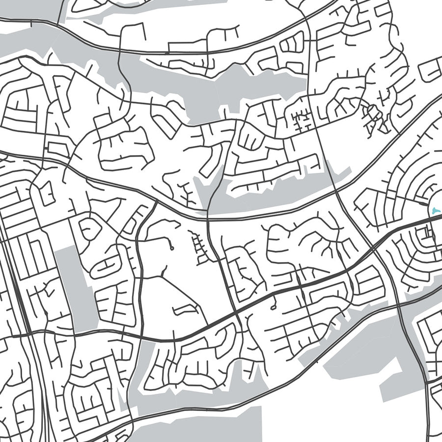 Mappa della città moderna di Chula Vista, CA: Castle Park, Eastlake, Interstatale 5, Interstatale 805, Baia di San Diego 