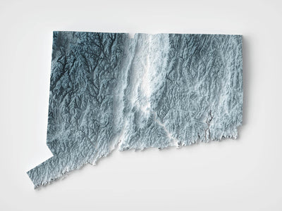 Mapa de Relieve Topográfico 3D de Connecticut 