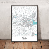 Modern City Map of Cork, Ireland: Blarney Castle, Cork City Hall, Fitzgerald Park, N20, N22