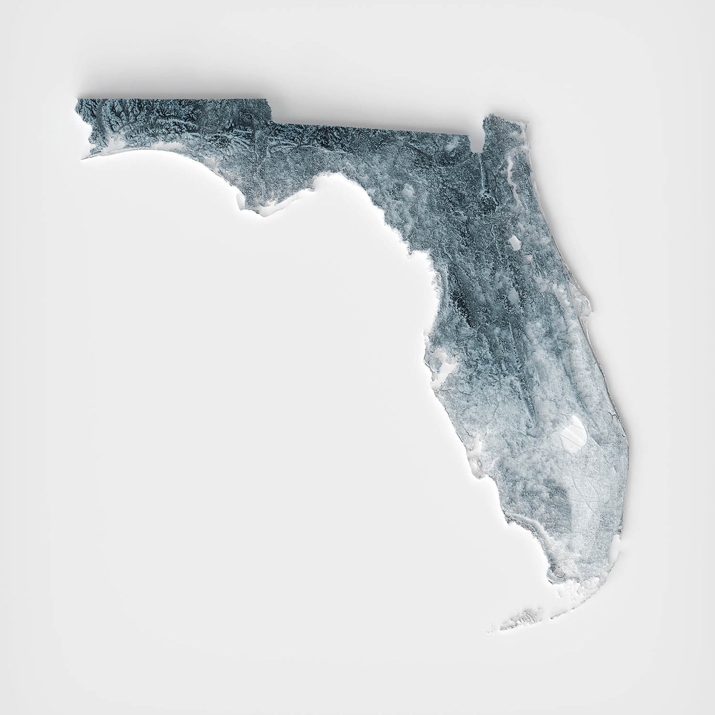 Carte topographique 3D de relief de la Floride 