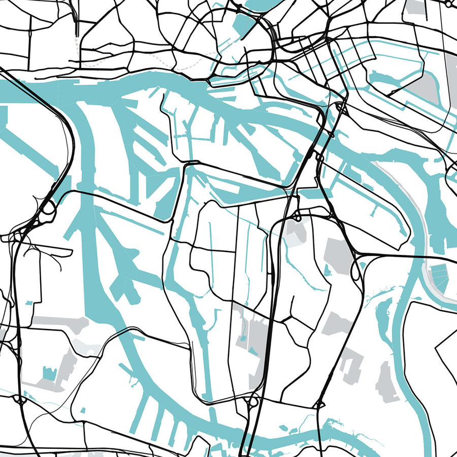 Plan de la ville moderne de Hambourg, Allemagne : Altstadt, St. Pauli, Elbphilharmonie, Reeperbahn, Planten un Blomen