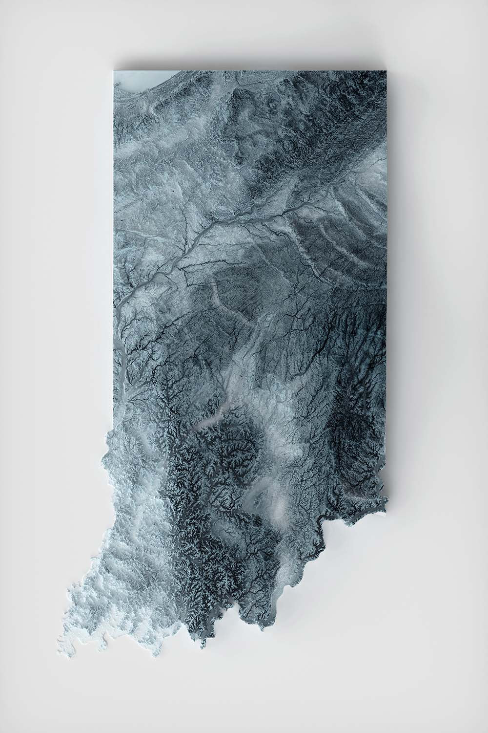 Indiana Topographic 3D Relief Map