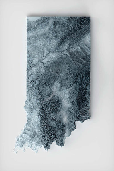 Indiana Topographic 3D Relief Map