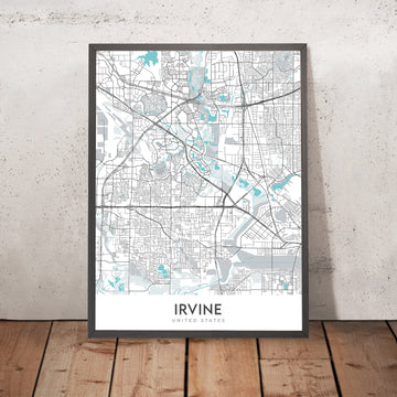 Modern City Map of Irvine, CA: Irvine, Northwood, Woodbridge, Quail Hill, Turtle Rock