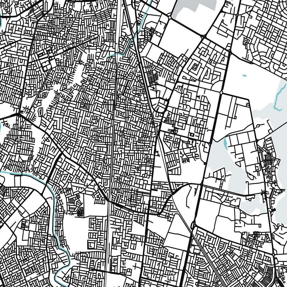 Moderner Stadtplan von Jaipur, Rajasthan: Pink City, Hawa Mahal, MI Road, JLN Marg, Stadtpalast