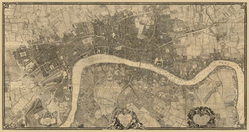 Complete Large Map of London in 1746 by John Rocque