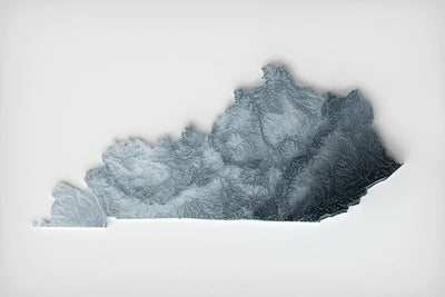 Kentucky Topografische 3D-Reliefkarte 