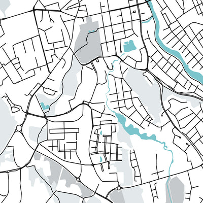 Moderner Stadtplan von Linköping, Schweden: Kathedrale, Schloss, Universität, E4, Stångebro