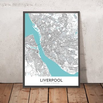 Plan de la ville moderne de Liverpool, Royaume-Uni : centre-ville, St George&