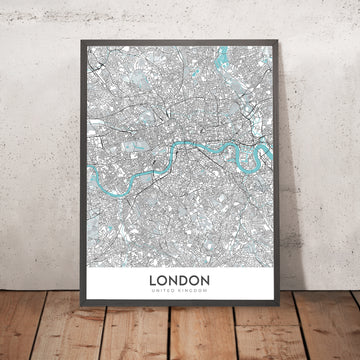 Moderne Stadtkarte von London, UK: Westminster, Buckingham Palace, Tower of London, Fluss Themse, St. Paul&