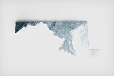 Carte topographique 3D en relief du Maryland 