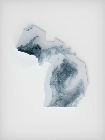 Michigan Topographische 3D-Reliefkarte 