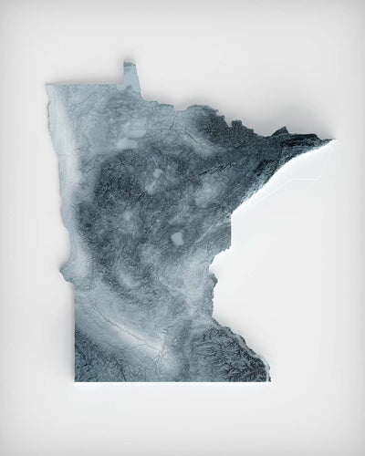 Carte topographique 3D en relief du Minnesota 