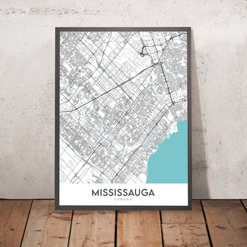 Mappa della città moderna di Mississauga, Canada: Centro città, Streetsville, Port Credit, Galleria d&