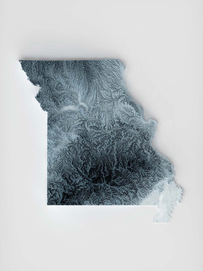 Missouri Topographische 3D-Reliefkarte 