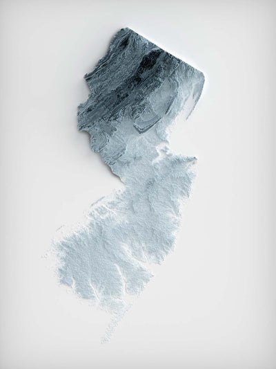 Topografische 3D-Reliefkarte von New Jersey 