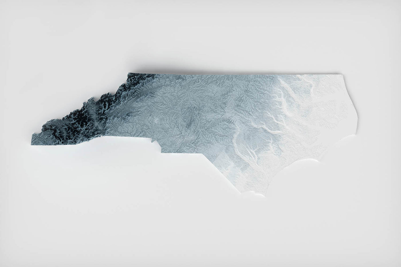 Topografische 3D-Reliefkarte von North Carolina 