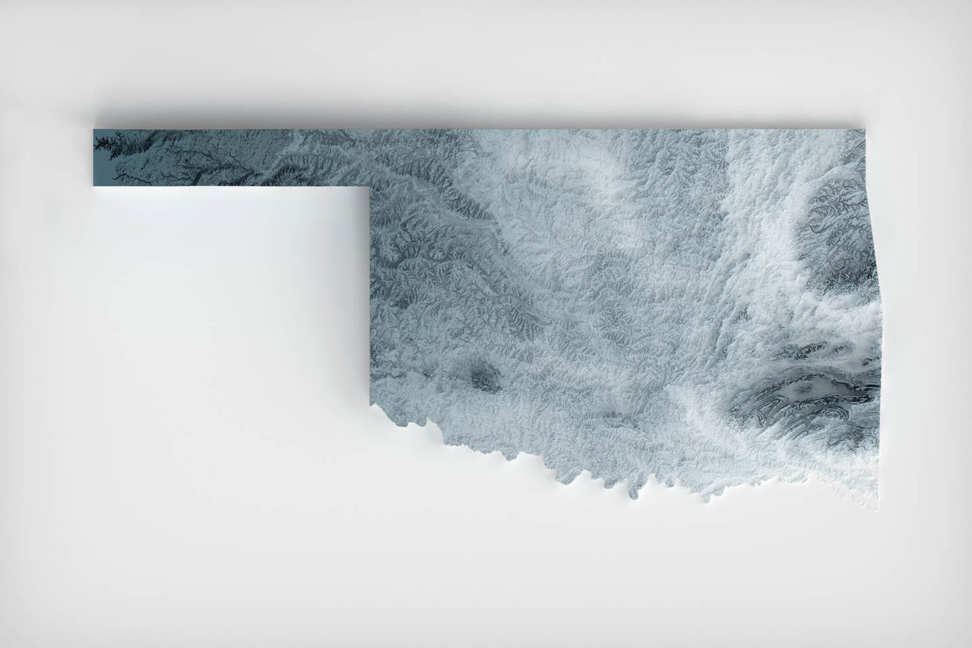 Oklahoma topografische 3D-Reliefkarte 