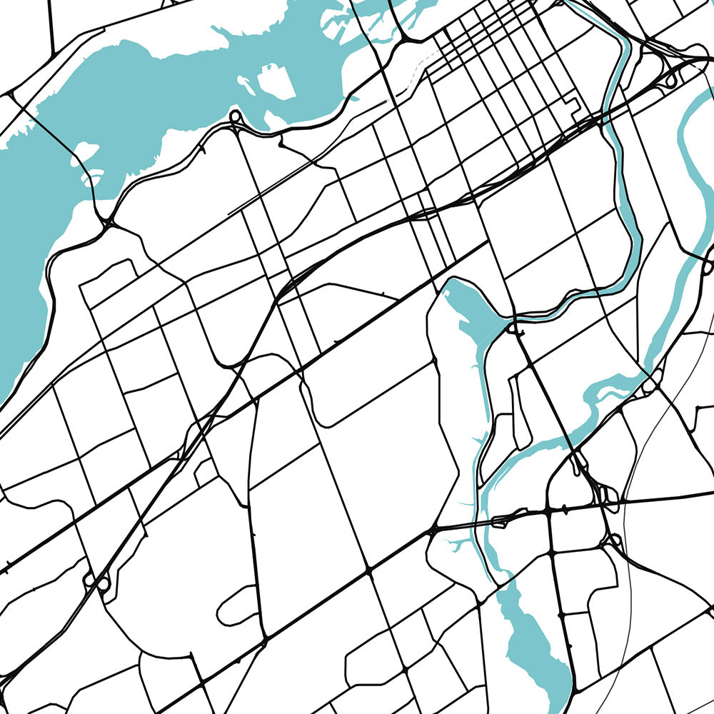 Plan de la ville moderne d'Ottawa, Canada : Parlement, Rideau Hall, marché By, Université Carleton, Université d'Ottawa