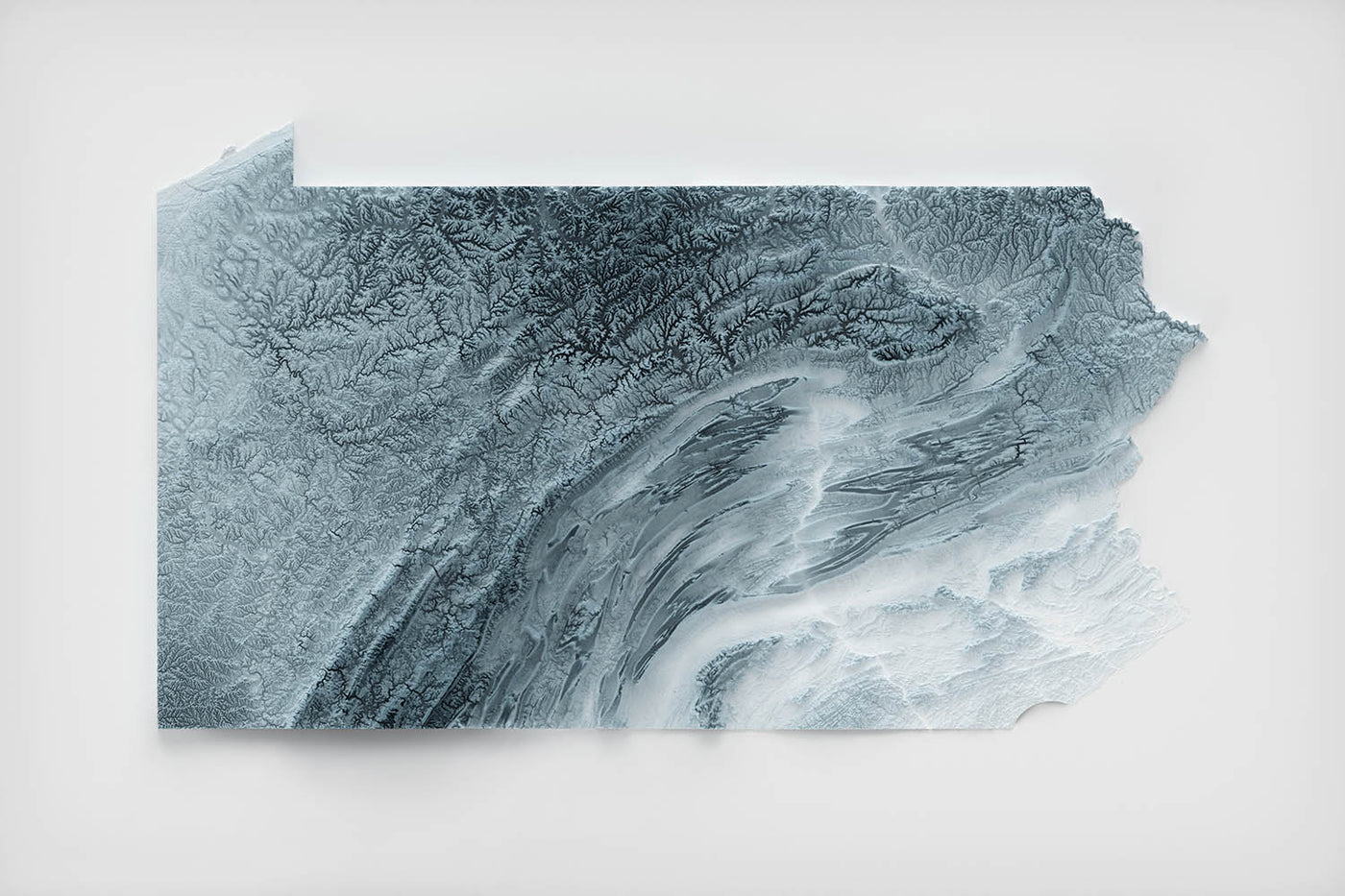 Topografische 3D-Reliefkarte von Pennsylvania 