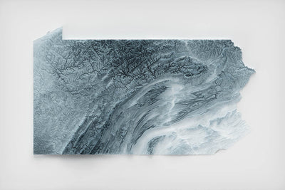 Topografische 3D-Reliefkarte von Pennsylvania 