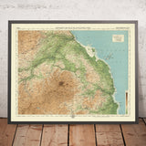 Mappa OS antica del Northumberland - Nord di Bartholomew, 1901: Alnwick, Berwick, Cheviot Hills, Tweed, Lindisfarne 