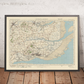 Mapa de Old Ordnance Survey, hoja 108 - Southend & District, 1925: Chelmsford, Maldon, Basildon, Rayleigh, Reserva Natural Nacional Dengie