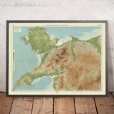 Antigua mapa OS de Gales del Norte por Bartholomew, 1901: Snowdon, Caernarfon, Llandudno, Estrecho de Menai, Conwy, Anglesey 