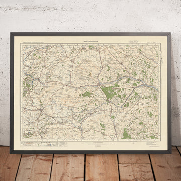 Mapa de Old Ordnance Survey, hoja 112 - Marlborough, 1925: Calne, Devizes, Hungerford, Lambourn, North Wessex Downs AONB