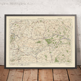 Mapa de Old Ordnance Survey, hoja 112 - Marlborough, 1925: Calne, Devizes, Hungerford, Lambourn, North Wessex Downs AONB