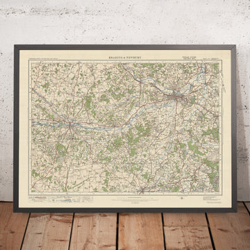 Carte Old Ordnance Survey, feuille 113 - Reading & Newbury, 1925 : Wokingham, Basingstoke, Fleet, Kingsclere, Tadley