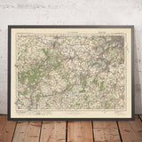 Carte Old Ordnance Survey, feuille 114 - Windsor, 1925 : Woking, Farnborough, Slough, Bracknell, Richmond