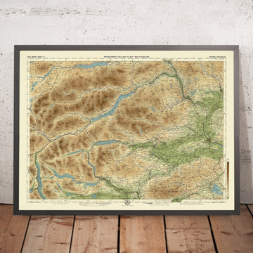 Alte OS-Karte von Zentral-Perthshire, Schottland von Bartholomew, 1901: Perth, Loch Tay, Ben Lawers, River Tay, Schiehallion, Crieff 