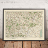 Carte Old Ordnance Survey, feuille 126 - Weald of Kent, 1925 : Ashford, New Romney, Tenterden, Cranbrook, High Weald AONB
