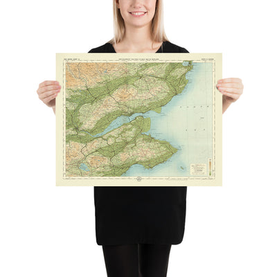 Alte OS-Karte von Perth & Dundee, Schottland von Bartholomew, 1901: Dundee, Perth, Fluss Tay, Loch Leven, Scone Palace, Ochil Hills