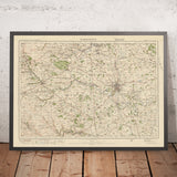 Alte Ordnance Survey-Karte, Blatt 14 - Darlington, 1925: Newton Aycliffe, Shildon, Richmond, Barnard Castle, St Helen Auckland 