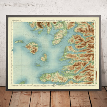 Antiguo mapa OS de Mallaig, Inverness-shire por Bartholomew, 1901: Isla de Skye, Loch Morar, Cuillin Hills, Glenfinnan, Sound of Sleat, Knoydart
