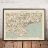 Mappa dell'Ordnance Survey, Foglio 141 - Bournemouth e Swanage, 1919-1926: Poole, Christchurch, Wareham, Porto di Poole, Isola di Purbeck, Castello di Corfe 