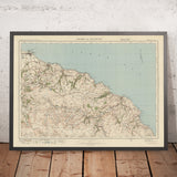 Old Ordnance Survey Map, Sheet 16 - Whitby & Saltburn, 1925: Redcar, Guisborough, Marske-by-the-sea, Loftus, North York Moors National Park