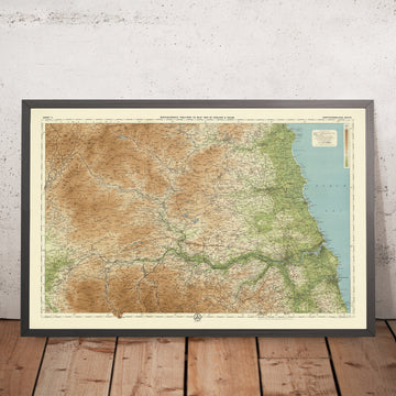 Mappa OS antica del Northumberland - Sud di Bartholomew, 1901: Newcastle, Sunderland, Tyne, Parco Nazionale, Muro di Adriano, Mare del Nord 